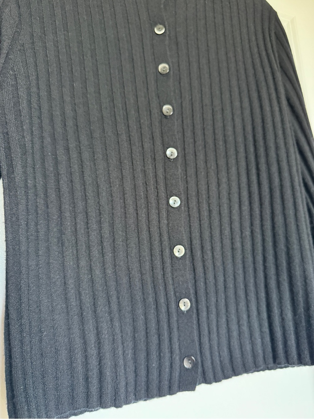 NWT! J. CREW Women’s Wide-rib cashmere cardigan in black, size medium m - Picture 7 of 14